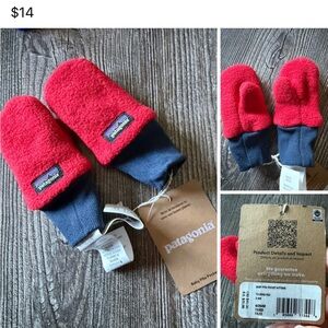 Patagonia Kids Mittens in Red and Navy
